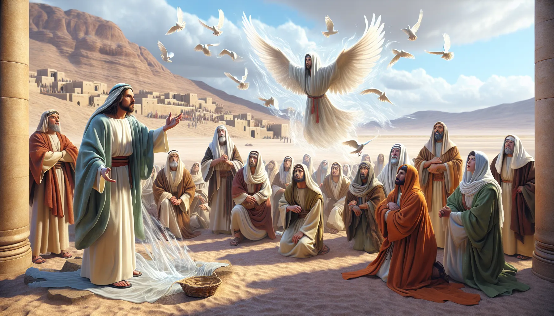 Representación gráfica de escenas bíblicas relacionadas con la blasfemia del Espíritu Santo