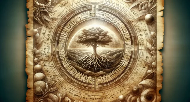 Imagen de un pergamino antiguo con inscripciones bíblicas