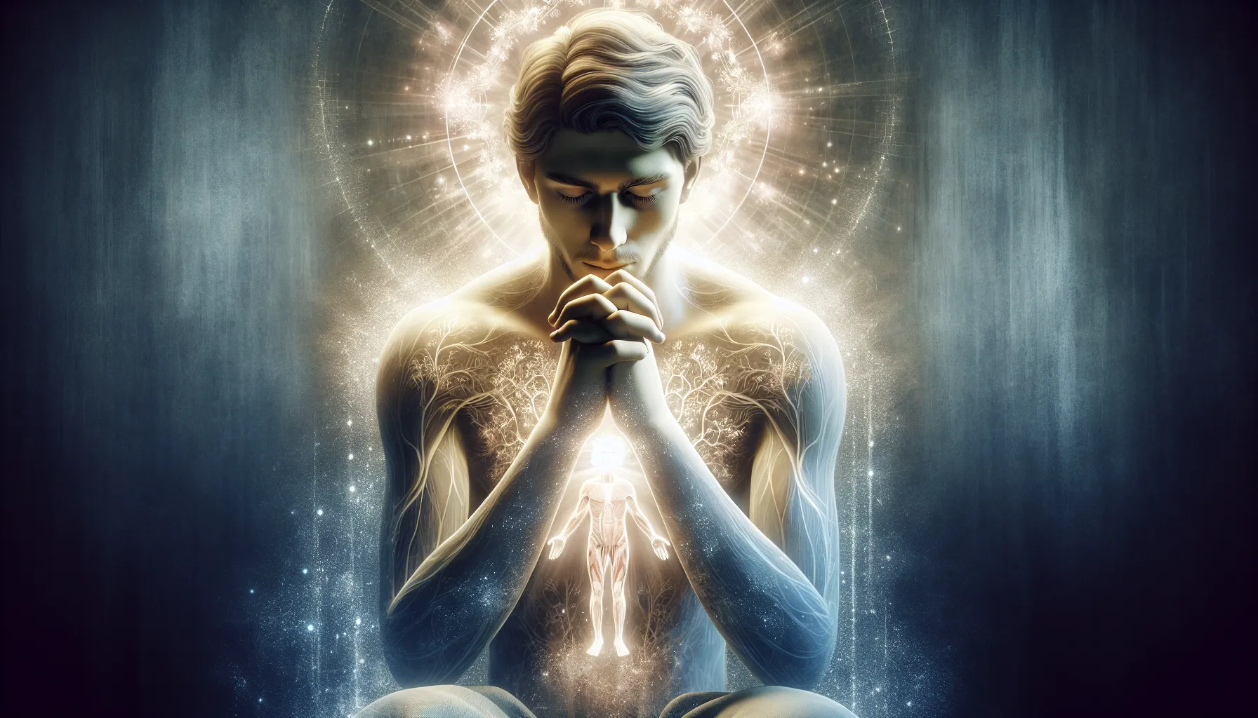 Imagen ilustrativa de una persona unida a Cristo en oración y meditación, simbolizando la idea de permanecer en él según la perspectiva bíblica.