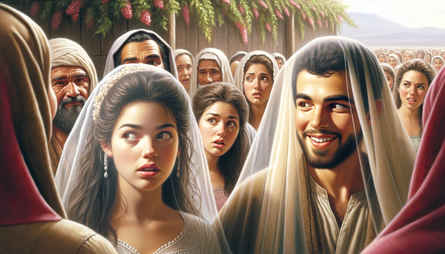 Imagen ilustrativa de Jacob confundiendo a Lea con Raquel durante su boda.
